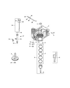 Kohler Cv730-3134 Crankcase Group Diagram and Parts List for Z-FORCES60-KH 53AH5FJD050-25HP Cub Cadet Lawn Tractor